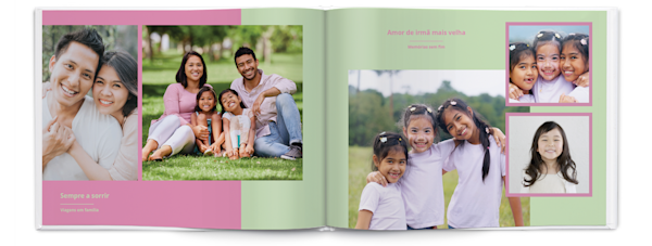 Exemplo de página 2, Álbuns fotográficos personalizados, opção 11