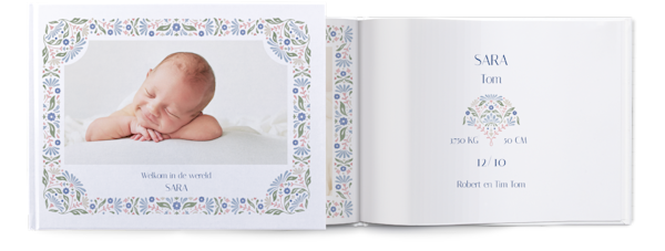 Voorbeeld van pagina 1, Gepersonaliseerde fotoboeken, optie 3