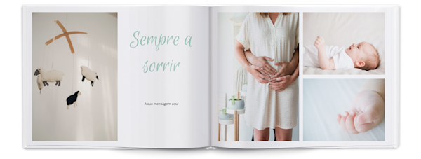 Exemplo de página 2, Álbuns fotográficos personalizados, opção 3