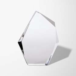 Engraved Optical Crystal Facetted Ice Peak Award