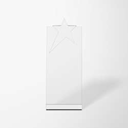 Engraved Optical Crystal Star Rectangle Award