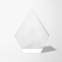 Engraved Optical Crystal Facet Diamond Award