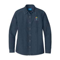 Port & Company® Women's Long Sleeve Value Denim Shirt