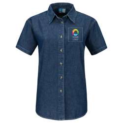 Port & Company® Ladies Short Sleeve Value Cotton Denim Shirt