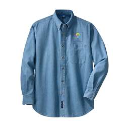 Camisa de jean Port & Company® Value de manga larga