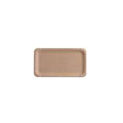 Assiettes en carton FSC® avec revêtement – Rectangulaires 11 x 17 cm – Marron – Lot de 1500
