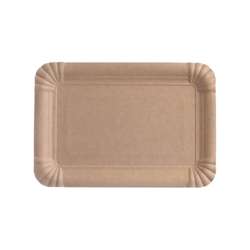 Platos de papel FSC® con revestimiento – Rectangulares 24 x 34 cm – Marrones – 250 pzas.