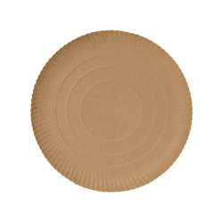 FSC® papieren borden met coating – rond 34 cm – bruin – 200 stuks