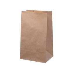 Blockbodenbeutel Braun mit Sichtfenster und Clip – 180 x 130 x 300 mm – 500 St.