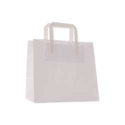 Sacs en papier pour vente à emporter – 310 x 218 x 240 mm – Blanc – Lot de 250