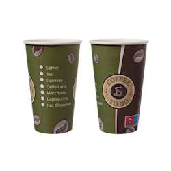 Einwandige Papp-Kaffeebecher Topline 400 ml – PE-beschichtet – Ø 90 mm – 1.000 St.