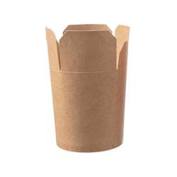 FSC® noedelbakjes met gevouwen deksel 470 ml – bruin – 500 stuks