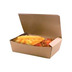 Boîtes repas à rabat – 124 x 65 x 50 mm – Marron – Lot de 450