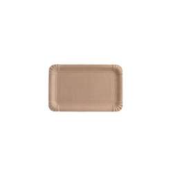 Platos de papel FSC® con revestimiento – Rectangulares 13 x 20 cm – Marrones – 1000 pzas.