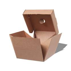 Boîtes à burger – 120 x 120 x 100 mm – Marron – Lot de 100