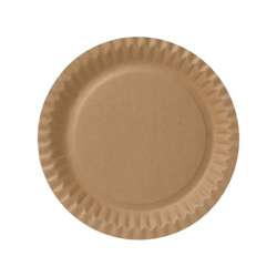 Assiettes en carton FSC® avec revêtement – Rondes 23 cm – Marron – Lot de 500