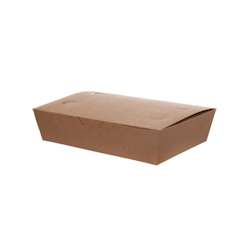 Boîtes repas à rabat 1000 ml – 200 x 140 x 50 mm – Marron – Lot de 400