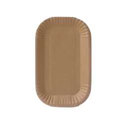 Barquettes alimentaires en carton FSC® avec revêtement – 23 x 15 x 2 cm – Marron – Lot de 1000