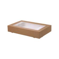 Cajas para catering - 550 x 375 x 80 mm - Marrones - 50 pzas.