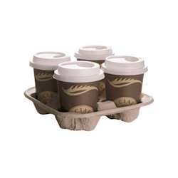 Bekerhouders van gerecycled papier voor 4 bekers – 180 stuks
