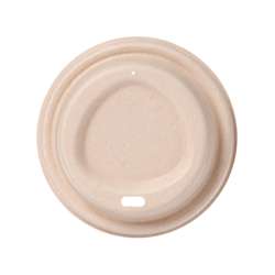 Lokk av sukkerrør med drikkefunksjon Ø80 mm – Beige – 1000 stk.