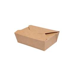 Boîtes repas pliables 750 ml – 140 x 100 x 50 mm – Marron – Lot de 450