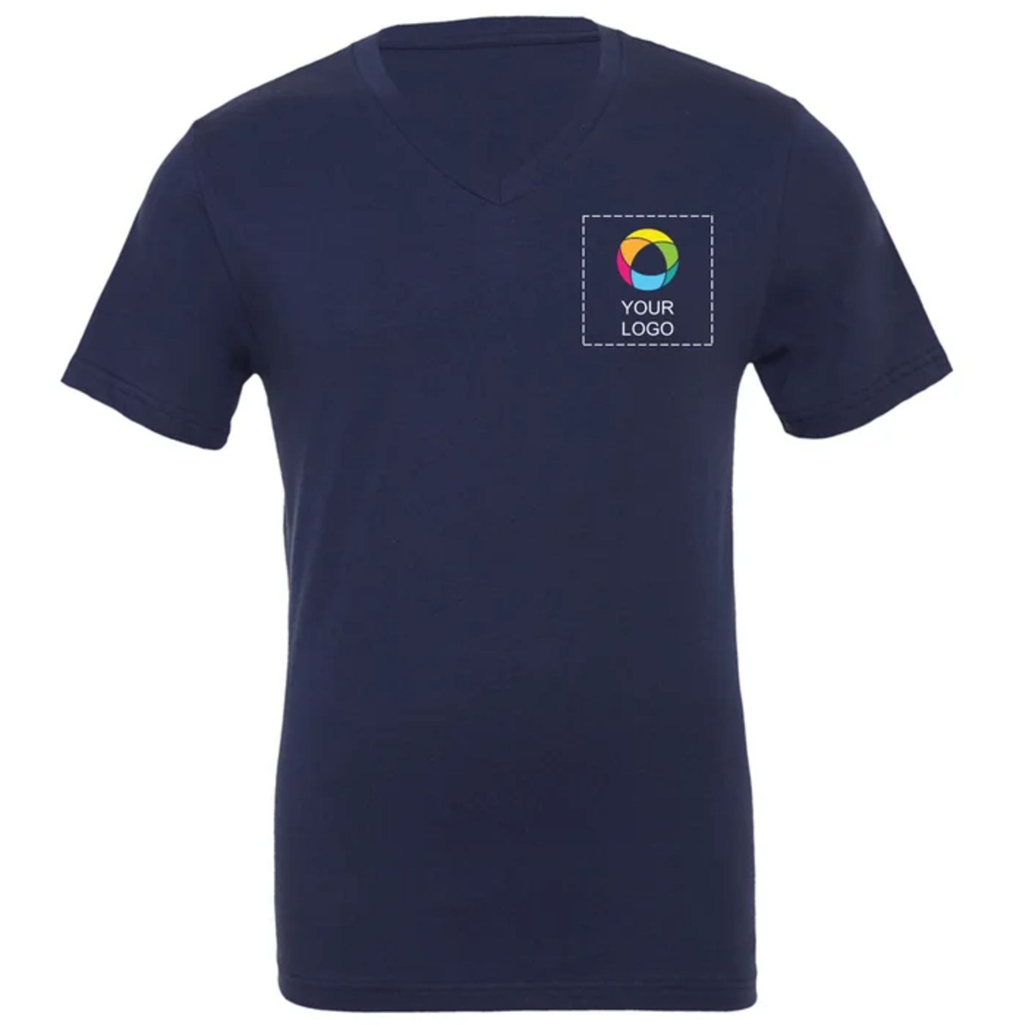 Bella + Canvas® Men's V-Neck T-shirt with Left Chest Ink Print