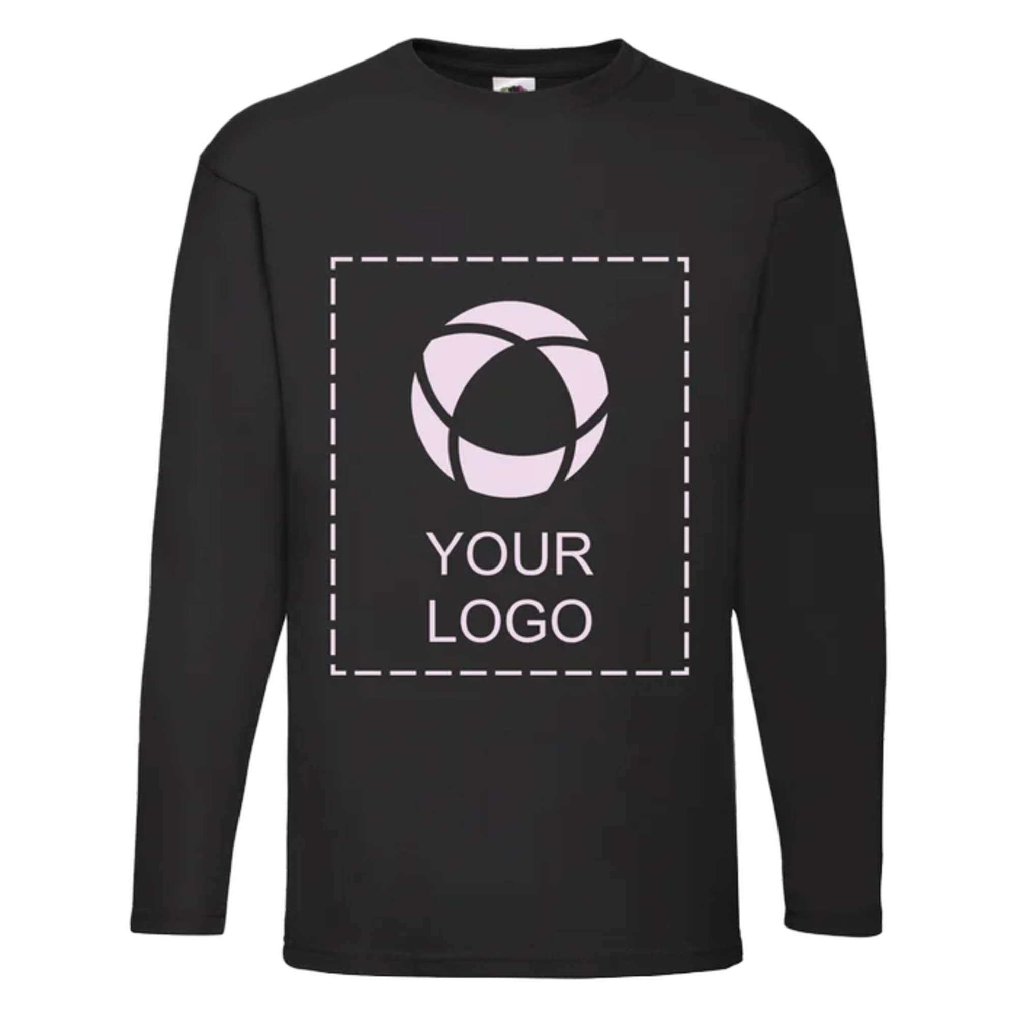 Fruit of the Loom® Single Colour Print 100% Cotton Men's Long Sleeve T-Shirt