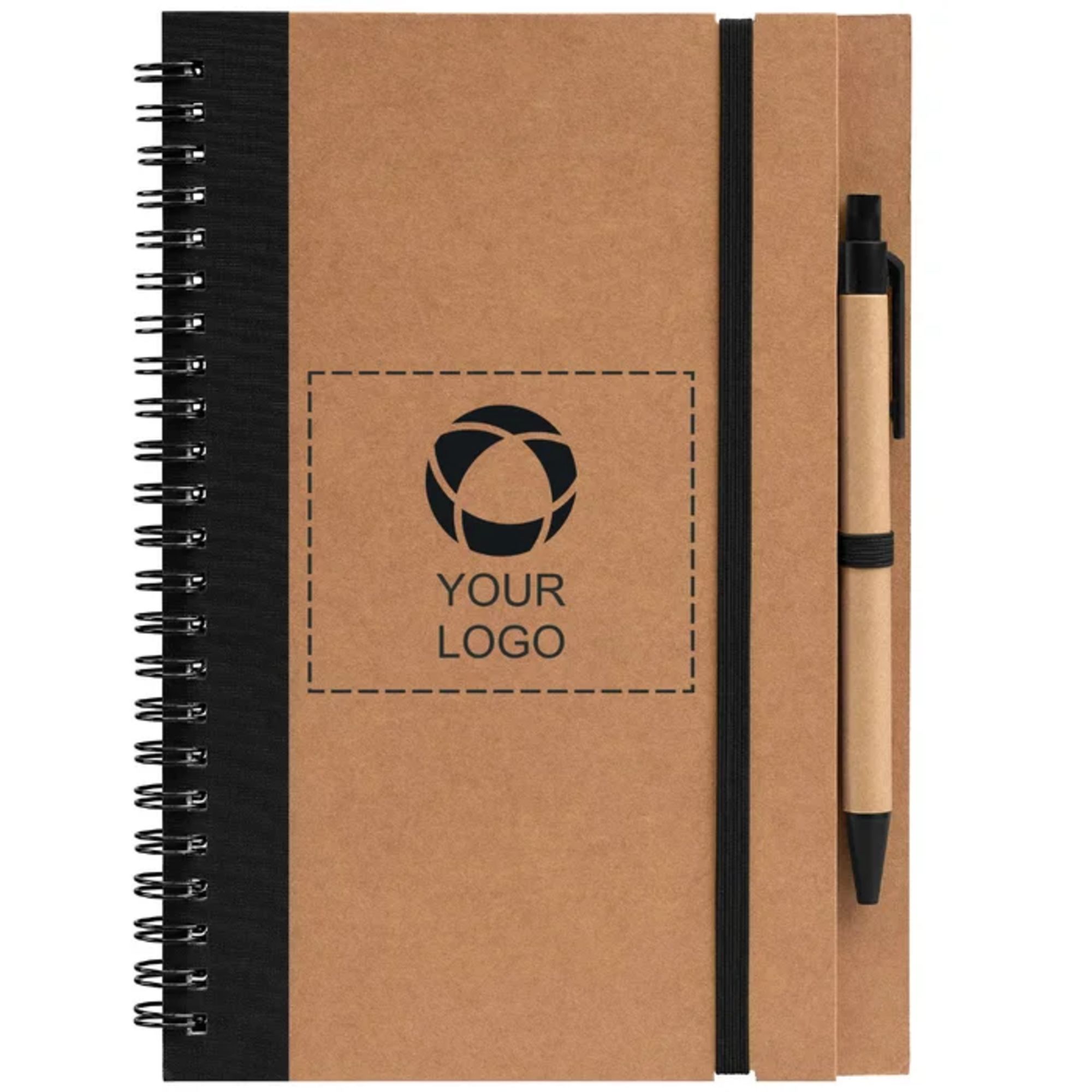 Kraft Spiral Notebook with Pen