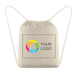 Large White Drawstring Plastic Bag With Imprint
