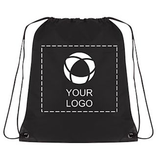 Large White Drawstring Plastic Bag With Imprint