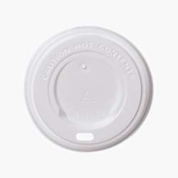 Tampa para copos em plástico com abertura Ø80 mm – Branco – 1000 uni.