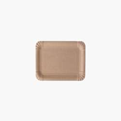 Pratos de papel FSC® com revestimento – Retangulares 16,5 x 19.5 cm – Castanho – 1000 uni.