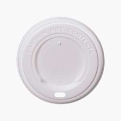 Tampa para copos em plástico com abertura Ø90 mm – Branco – 1000 uni.