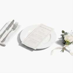 Cartões de menu de casamento