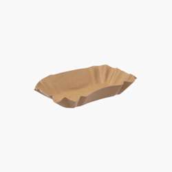 Bandeja de papel FSC® com revestimento – 14 x 9 x 3 cm – Castanho – 2000 uni.