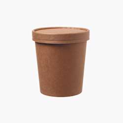 Tampas para tigela de sopa FSC® 480 ml – Castanho – 500 uni.