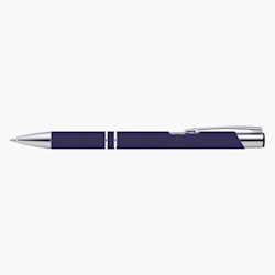 Caneta esferográfica Urban Soft-Touch com tinta preta e impressão completa a cores.