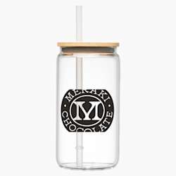 Copo de Vidro Tangier com Tampa de Bambu – 500 ml.
