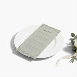Cartões de menu de casamento