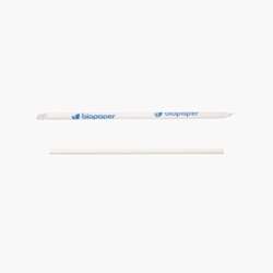 Palhinhas de papel FSC® embrulhadas individualmente – 200 x 6 mm – Branco – 4500 uni.