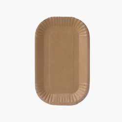 Bandeja de papel FSC® com revestimento – 23 x 15 x 2 cm – Castanho – 1000 uni.