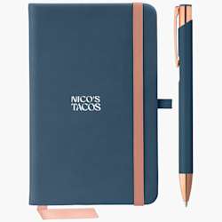 Caderno de capa mole com caneta