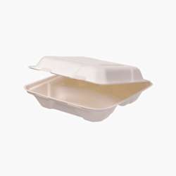 Caixas de refeições em bagaço de cana com 3 compartimentos – 205 x 205 x 65 mm – 200 uni.