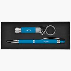 Conjunto de oferta de caneta stylus com tinta azul e lanterna