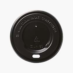 Tampa para copos em plástico com abertura Ø80 mm – Preto – 1000 uni.