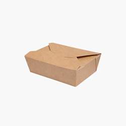 Caixa para refeições com tampa de encaixe 750 ml – 140 x 100 x 50 mm – Castanho – 450 uni.