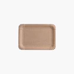 Pratos de papel – Retangulares 16 cm x 23 cm – Castanho – 1000 uni.
