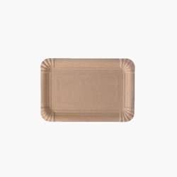 Pratos de papel FSC® com revestimento – Retangulares 18 x 26 cm – Castanho – 500 uni.