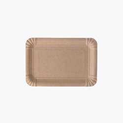Pratos de papel FSC® com revestimento – Retangulares 21 x 29 cm – Castanho – 250 uni.